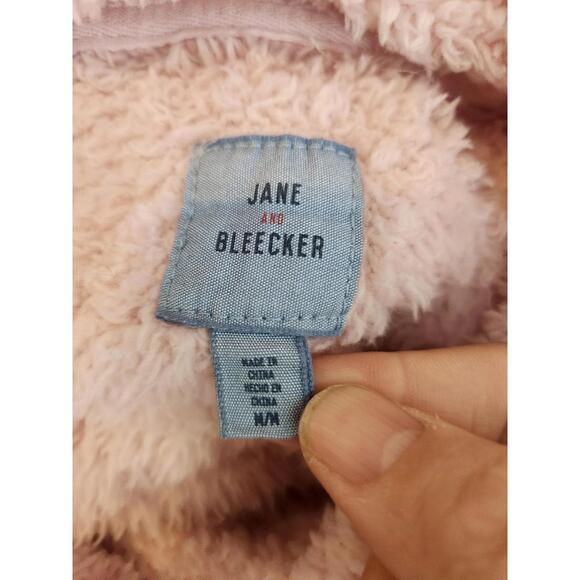 Jane & Bleecker Pajama Top Womens Medium Pink Fleece Mock Neck Pullover Lounge - Picture 6 of 6